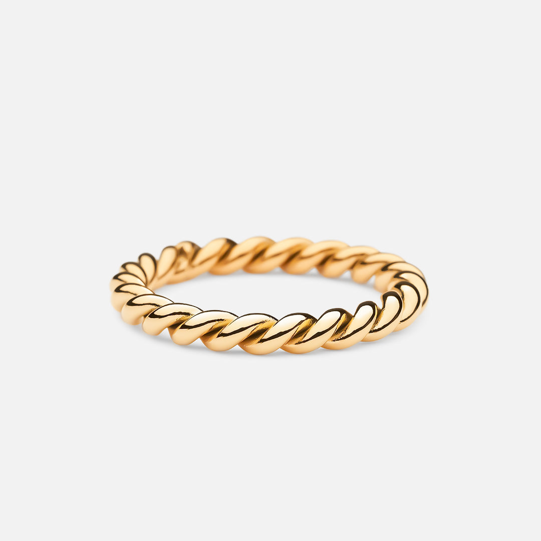 Twisted Rope Ring 18k Guldbelagt