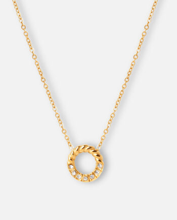 Twisted White Zirkon Halskæde 18k Guldbelagt