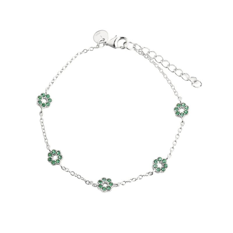 Verde Flower Bracelet   Silver