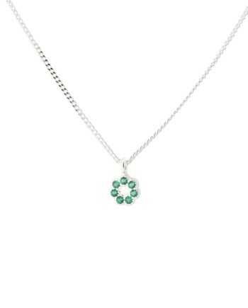 Verde Flower Necklace   Silver