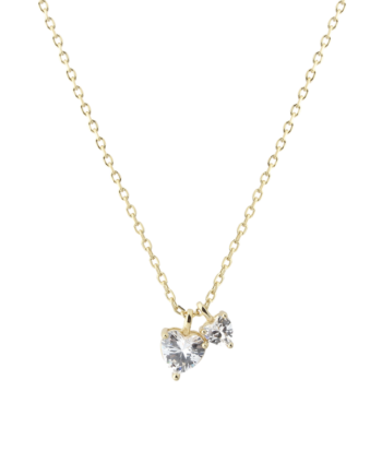 Vida Hearts Necklace   Golden