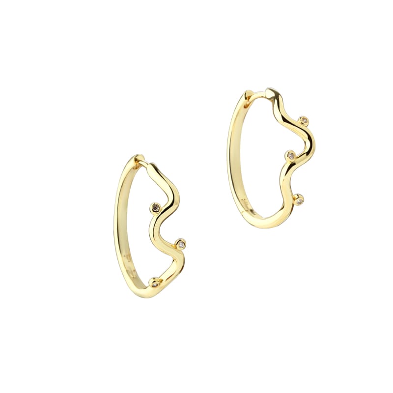 Wavy Hoop Big   Golden