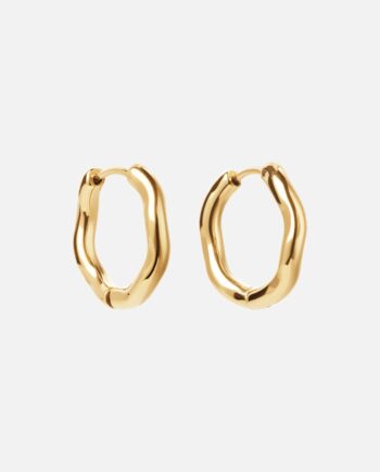 Wavy Hoops 18k Guldbelagt 20mm