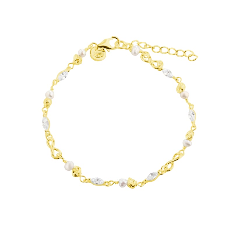 White Garden Bracelet   Golden