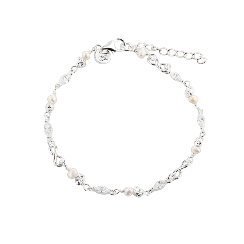 White Garden Bracelet   Silver