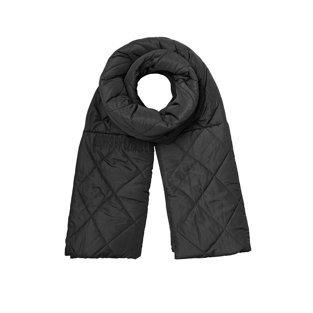Wrapmewarm Dropps Exclsv Sort Oversize Quiltet Halstørklæde Med Lommer