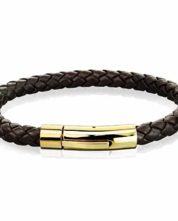 Xt Dark Brown Imt Læderarmbånd Gold