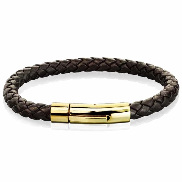Xt Dark Brown Imt Læderarmbånd Gold