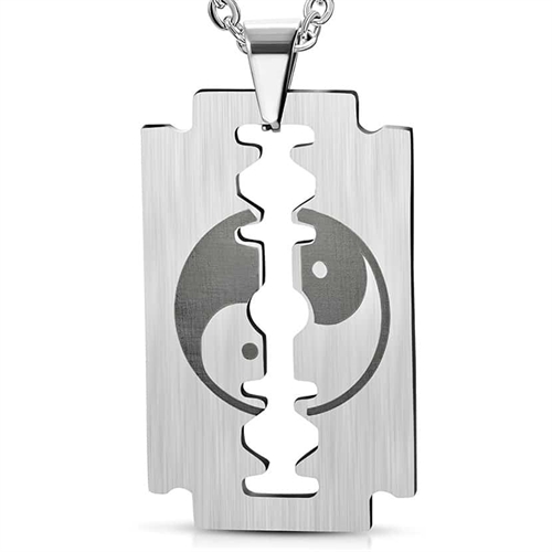 Yin Og Yang Halssmykke   Stål