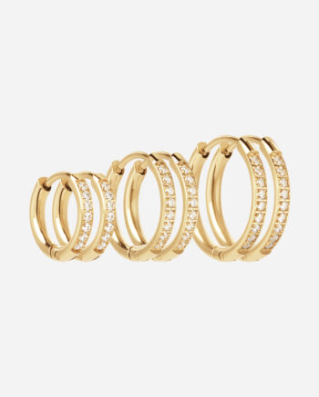 Zircon øreringe 18k Guldbelagt 12 14 16mm