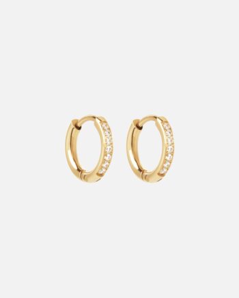 Zircon øreringe 18k Guldbelagt 12mm