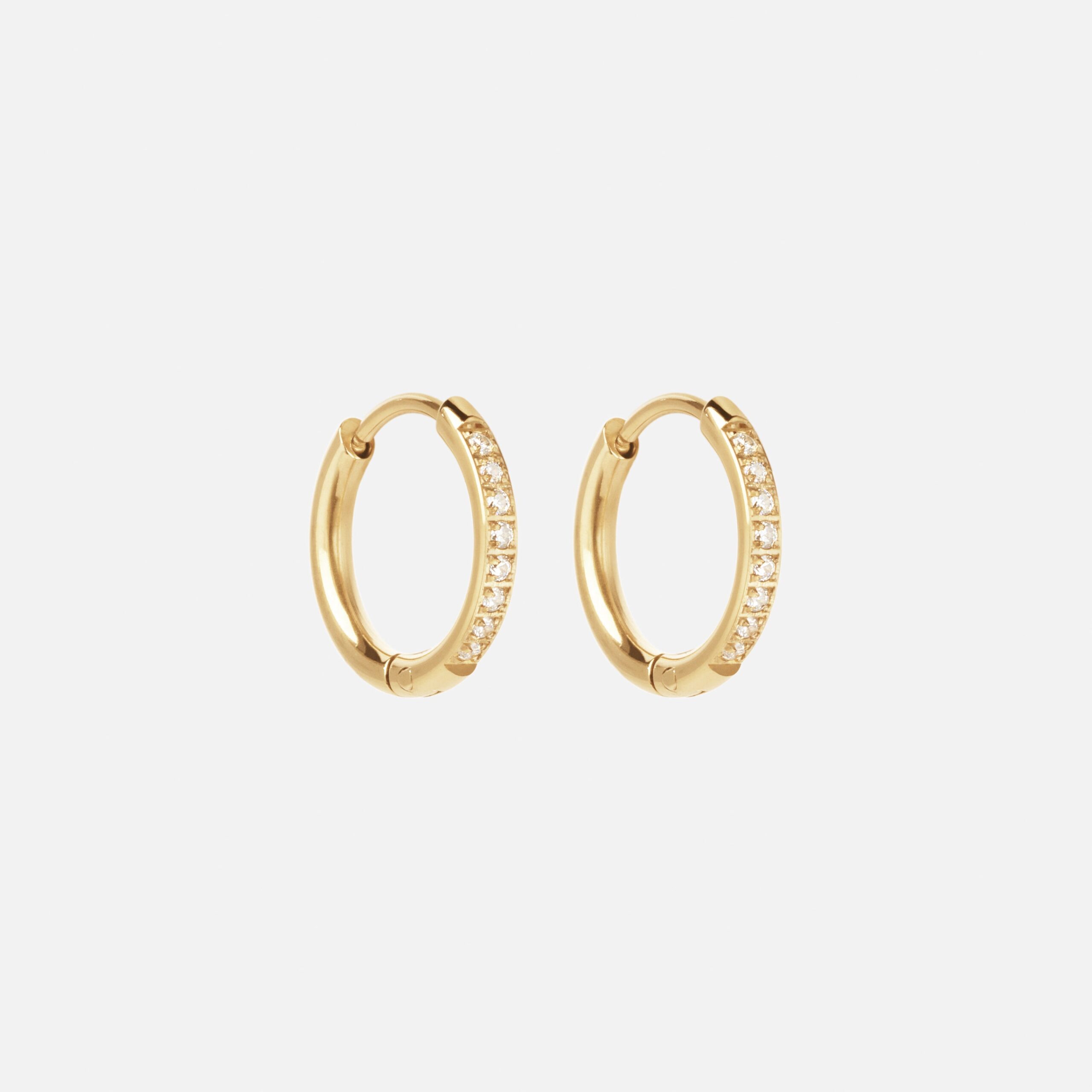 Zircon øreringe 18k Guldbelagt 14mm