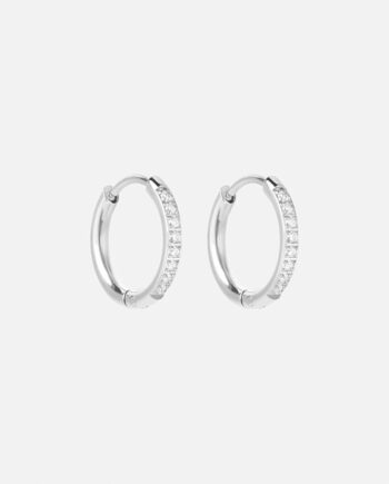 Zircon øreringe Sølvfarvet 14mm