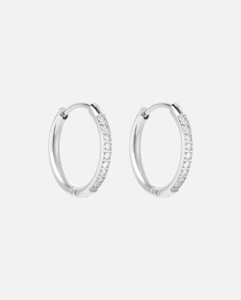 Zircon øreringe Sølvfarvet 16mm
