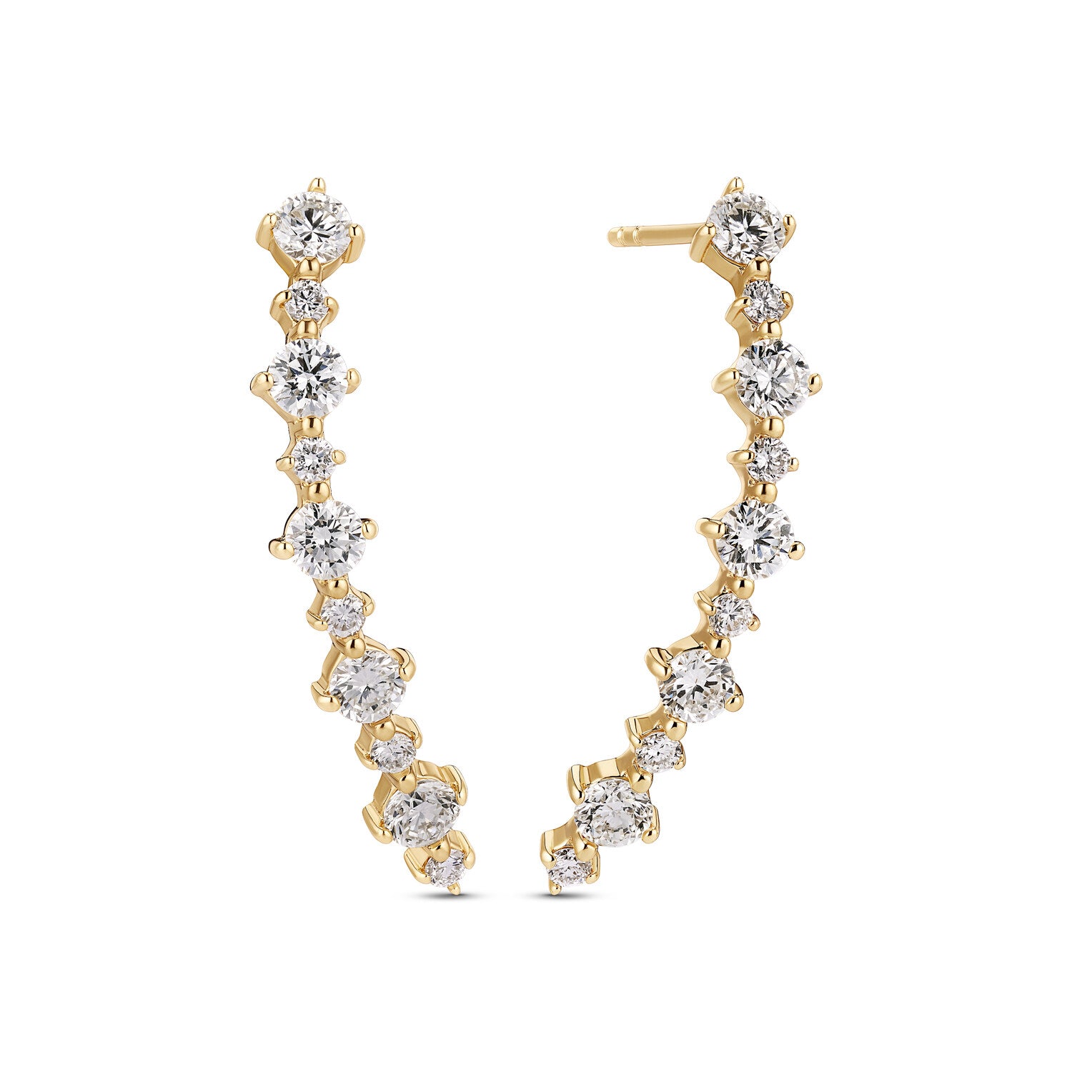 ørering Brina Lungo 14 Kt  Guld El  Hvidguld   03 Ct Tw  -  Vs Lab-grown Diamanter