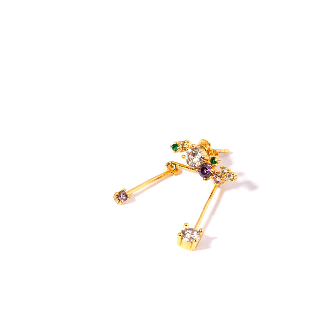 ørering Med Farvede Zirkoner  Starbranch 18 Karat Forgyldt