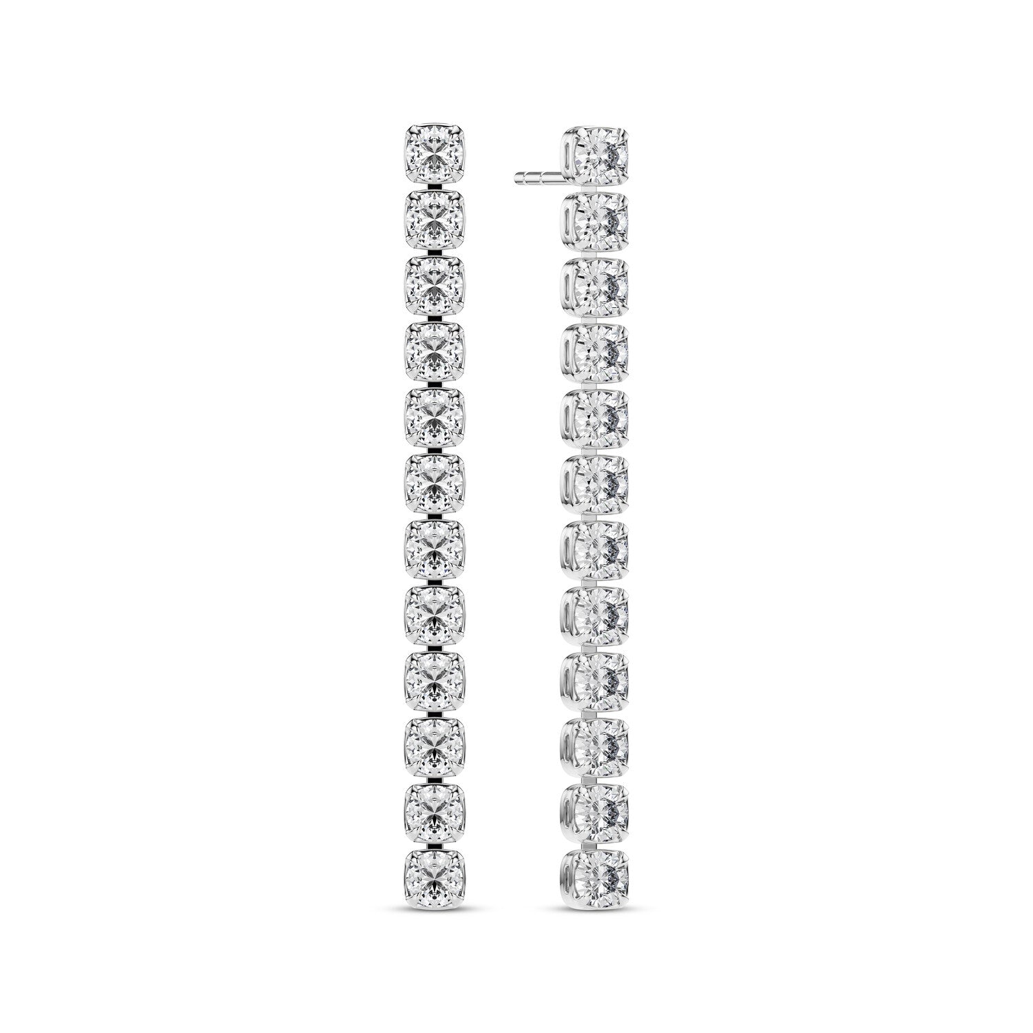 øreringe Diamante 14 Kt  Guld El  Hvidguld   91 Ct Tw  -  Vs Lab-grown Diamanter