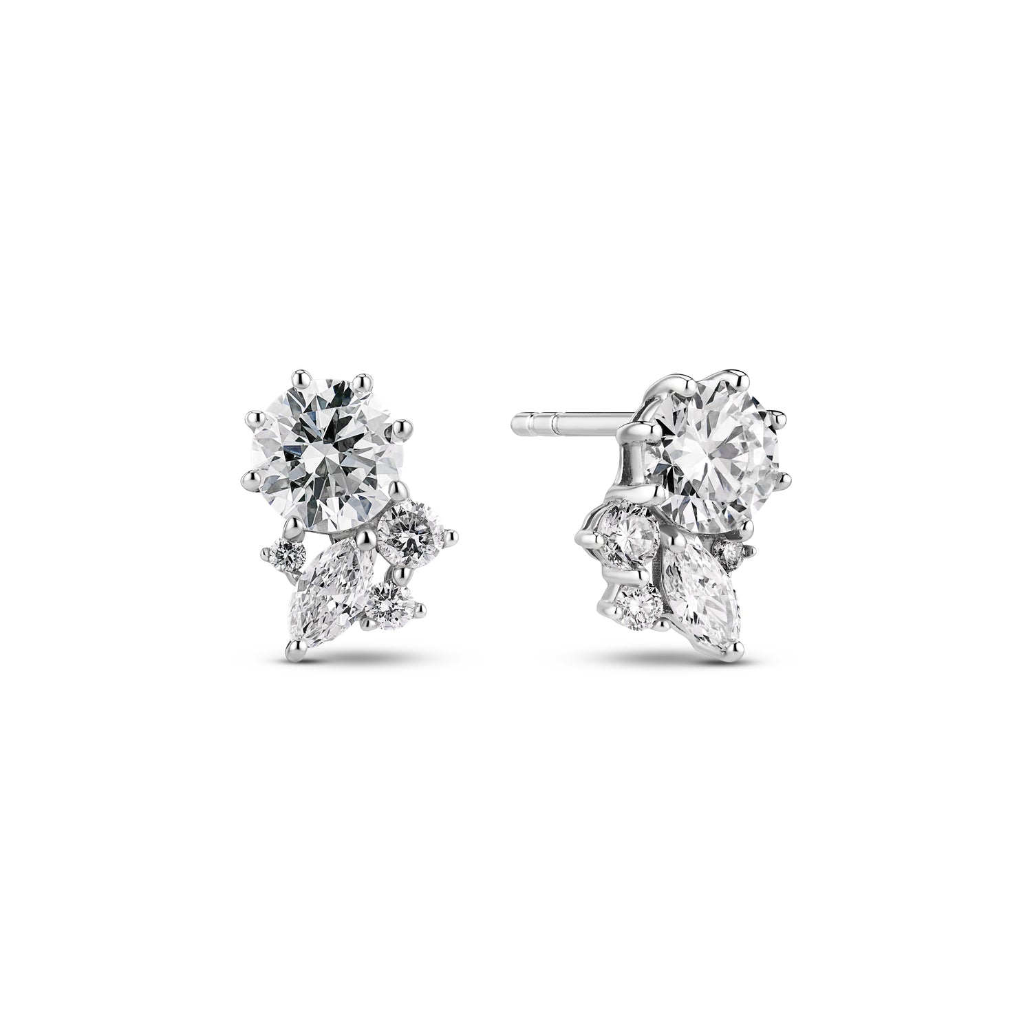 øreringe Lovere 14 Kt  Guld El  Hvidguld   93 Ct Tw  -  Vs Lab-grown Diamanter