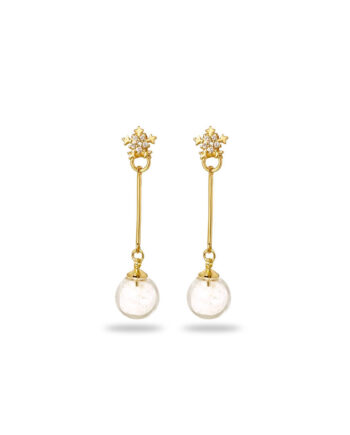 øreringesæt  Ornamental Snow 18 Karat Forgyldning Limited